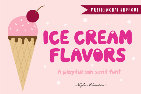 Ice Cream Flavors: A Playful Display Font for Scroll-Stopping Campaigns