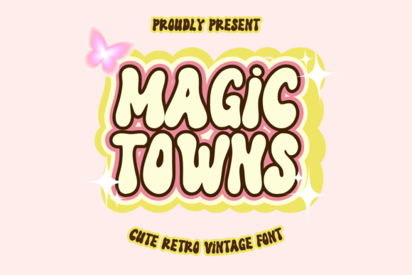 Magic Towns Font: Playful Retro Charm for Handmade Labels & Printables